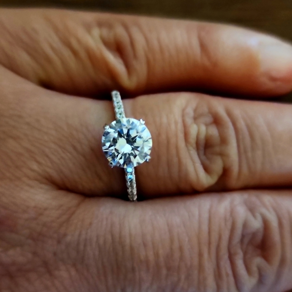 Silver engagement ring